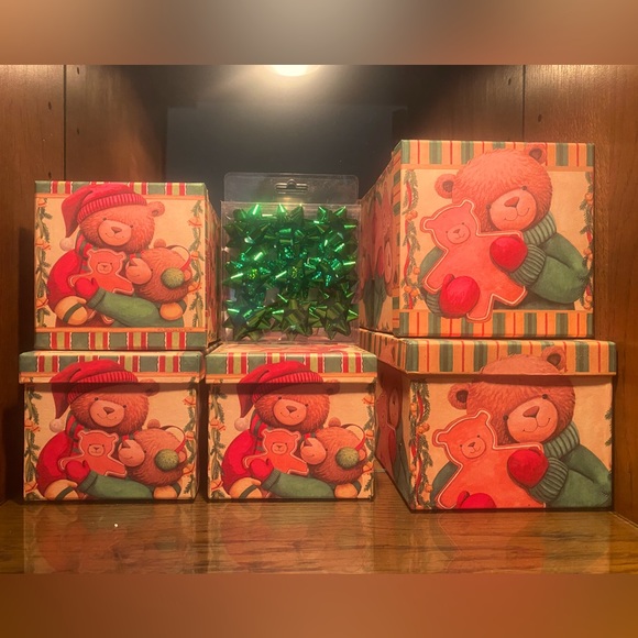 🧸LINDY BOWMAN🧸6-PC CHRISTMAS TEDDY BEAR GIFT 🎁’S SMALL & MEDIUM + MINI BOW’S - Picture 2 of 10